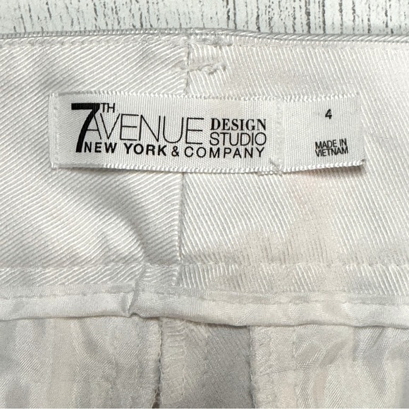 New York & Company White Bermuda Shorts Tailored Cotton Blend - Picture 4 of 6